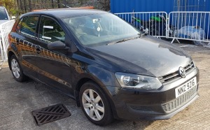 BLACK VOLKS WAGON POLO SE TDI 75. ( DIESEL ) Reg : NNZ9216, Mileage : 0 Details: VOLKSWAGEN POLO SE TDI 75 5 SPEED MANUAL DIESEL 1598CC FIRST REGISTERED 22/2/2010 NO KEYS NO V5 MOT UNTIL 27/6/2023