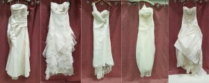 5 X EX-BRIDAL SHOP IVORY WEDDING DRESSES - IE 1 X LAST SPOSA WEDDING DRESS SIZE 6 1 X VENUS WEDDING DRESS
NO SIZELABEL 1 X PRENOVIAS WEDDING DRESS NO SIZE LABEL 1 X PRONOVIAS WEDDING DRESS SIZE 14 RRP £1168.00 (NOTE: RIP AT BACK REQUIRES REPAIR) 1 X PRONO