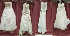 4 X EX-BRIDAL SHOP IVORY WEDDING DRESSES ALL SIZE 12 IE. PRONOVIAS, PURE BRIDAL, KATE SHEFORD