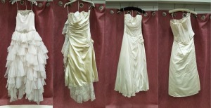 4 X EX-BRIDAL SHOP IVORY WEDDING DRESSES ALL SIZE 12 IE. SOPHA TOLLI, ALAN HANNAH, HOLLYWOOD DREAMS