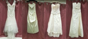 4 X EX-BRIDAL SHOP IVORY WEDDING DRESSES ALL SIZE 12 IE. ALAN HANNAH, PRONOVIAS, SAPHA TOLLI