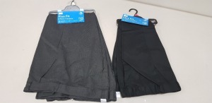 60 X BRAND NEW F&F PACKS OF 2 BOYS PLUS FIT TROUSERS ALL IN VARIOUS SIZES TO INCLUDE ( 4-5 YRS - 6-7 YRS - 8-9 YRS - 10 - 11 YRS - 15-16 YRS ) ALL IN BLACK 2 X SKINNY FIT TROUSERS IN ALL GREY SIZE 4-5 YRS