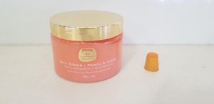 8 X BRAND NEW KEDMA PEACH & HONEY SALT SCRUB - WITH DEAD SEA MINERAL & NATURAL OILS - 500G