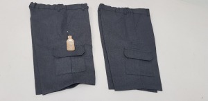 60 X BRAND NEW F&F BOYS PACK OF 2 SHORTS ALL IN VARIOUS SIZES AND STYLES - ALL IN GREY ( IN 3 TRAYS -NOT INCLUDED )