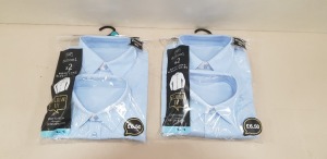 67 X BRAND NEW F&F BOYS PACK OF 2 REGULAR FIT LONG SLEEVE SHIRTS ALL IN BLUE ( ALL IN SIZE 14- 15 YRS ) - PICK LOOSE