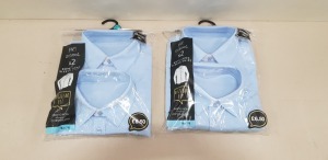 66 X BRAND NEW F&F BOYS PACK OF 2 REGULAR FIT LONG SLEEVE SHIRTS ALL IN BLUE ( ALL IN SIZE 14- 15 YRS ) - PICK LOOSE