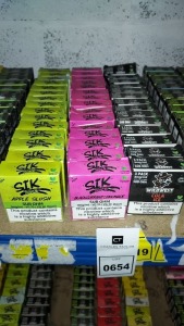 45 X BRAND NEW E-CIGARETTE LIQUIDS ( ALL IN PACKS OF 3 ) TO INCLUDE 15 X SIK JUICE APPLE SLUSH ( 3MG/ML-VG 70/PG30) , 15 X SIK JUICE BLACKCURRENT LEMONADE ( 3MG/ML-VG 70/PG30) , 15 X WILD WEST COLA ICE ( 3MG / ML VG70/PG30 )