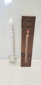 60 X BRAND NEW LAKELAND ADVENT TAPER CANDLE AND HOLDER - IN 2 BOXES