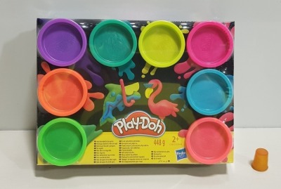 32 X BRAND NEW PLAY-DOH 8 PACK ASSORTED NEON POTS - STARTER PACKS - IN 1 LARGE BOX