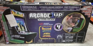 MIDWAY CLASSIC ARCADE 1 UP AT HOME ARCADE MACHINE - RAMPAGE, GAUNTLET, JOUST, DEFENDER - NOTE: THIS IS AN UNDELIVERED ITEM AND STILL IN ORIGINAL PACKAGING - SEE IMAGES