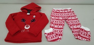 40 X BRAND NEW SETS OF 2 CHRISTMAS PYJAMAS SET INCLUDING JUMPERS AND PYJAMAS BOTTOMS IN VARIOUS SIZES TO INCLUDE 10-11 / 12-13