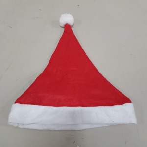 250 X BRAND NEW SANTA HATS ALL IN 1 SIZE - IN 3 TRAYS - NOT INCLUDED