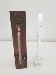 72 X BRAND NEW LAKELAND ADVENT TAPER CANDLE AND HOLDER ( SIZE 5.5CM X 29CM H - IN 3 CARTONS