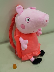 36 X BRAND NEW PEPPA PIG - PEPPA CHARACTER - PLUSH BACKPACKS - IN 3 CARTONS