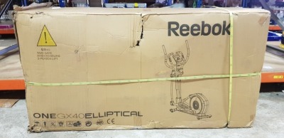 1 X BRAND NEW REEBOK ONE GX40 CROSSTRAINER IN BLACK/YELLOW - PLEASE NOTE BOX IS DAMAGED