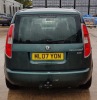 GREEN SKODA ROOMSTER 2 TDI 105. ( DIESEL ) Reg : ML07YON Mileage : 129,278 Details: 5 SPEED MANUAL DIESEL SKODA ROOMSTER H/B 1896CC FIRST REGISTERED 22/4/2007 HAS V5 MOT UNTIL 15/2/2023 1 KEY - 6