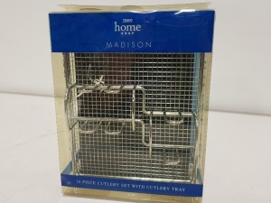 APPROX 240 X BRAND NEW TESCO HOME MADISON CHROME FLAT CADDY FOR KITCHEN CUTLERY ( PLEASE NOT CUTLERY NOT INCLUDED )