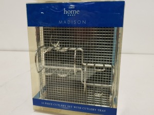 APPROX 172 X BRAND NEW TESCO HOME MADISON CHROME FLAT CADDY FOR KITCHEN CUTLERY ( PLEASE NOT CUTLERY NOT INCLUDED )