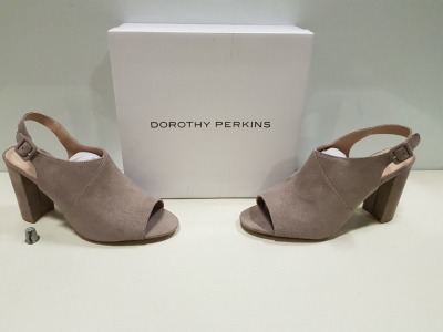 16 X BRAND NEW DOROTHY PERKINS TAUPE SAVO HEELED SANDALS UK SIZE 8 RRP-£28.00 TOTAL RRP-£448.00