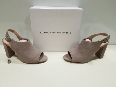 16 X BRAND NEW DOROTHY PERKINS TAUPE SAVO HEELED SANDALS UK SIZE 5 RRP-£28.00 TOTAL RRP-£448.00