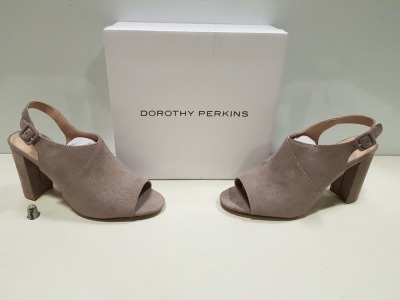 14 X BRAND NEW DOROTHY PERKINS TAUPE SAVO HEELED SANDALS UK SIZE 9 RRP-£28.00