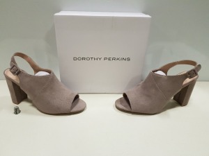 14 X BRAND NEW DOROTHY PERKINS TAUPE SAVO HEELED SANDALS UK SIZE 6 RRP-£28.00