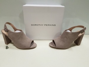 16 X BRAND NEW DOROTHY PERKINS TAUPE SAVO HEELED SANDALS UK SIZE 3 RRP-£28.00