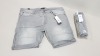 22 X BURTON MENSWEAR GREY DENIM SHORTS SIZE 44 RRP-£25.00 PP