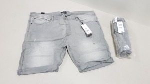 22 X BURTON MENSWEAR GREY DENIM SHORTS SIZE 44 RRP-£25.00 PP