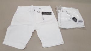 12 X BURTONS MENSWEAR WHITE DENIM SHORTS SIZE 34