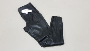 23 X BRAND NEW TOPSHOP LEATHER STYLE BLACK PANTS SIZE UK 6 - RRP-£36.00 PP