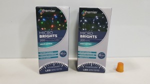 45 X BRAND NEW PREMIER MULTI-ACTION MICRO BRIGHTS - IN VARIOUS COLOURS TO INCLUDE WHITE LEDS AND MULTI-COLOURED LEDS - WITH TIMER FUNCTION FOR INDOOR / OUTDOOR USE - COMES IN 45 BOXES