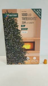 5 X BRAND NEW PREMIER 1000 LED TREEBRIGHTS - 25 M LIT LENGTH FOR INDOOR / OUTDOOR USE AND WITH TIMER FUNCTION - IN 5 BOXES ALL 5 BOXES ARE WHITE LED