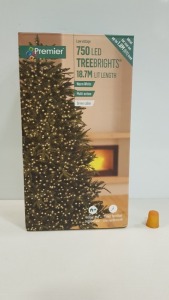 5 X BRAND NEW PREMIER 750 LED TREEBRIGHTS - 25 M LIT LENGTH FOR INDOOR / OUTDOOR USE AND WITH TIMER FUNCTION - IN 5 BOXES ALL 5 BOXES ARE WARM WHITE LED