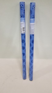 324 X BRAND NEW 2 METER ROLL WRAPPING PAPER IN BLUE WITH SILVER STARS - IN 27 BOXES