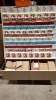 2500+ VARIOUS STYLE CHRISTMAS CARDS ON A WOODEN SINGLE SIDED PRESENTATION DISPLAY STAND - WITH 2 BOTTOM DRAWERS FULL OF BOXED CARDS ( HEIGHT : 147 CM :- LENGTH :125 CM :- DEPTH 50 CM )