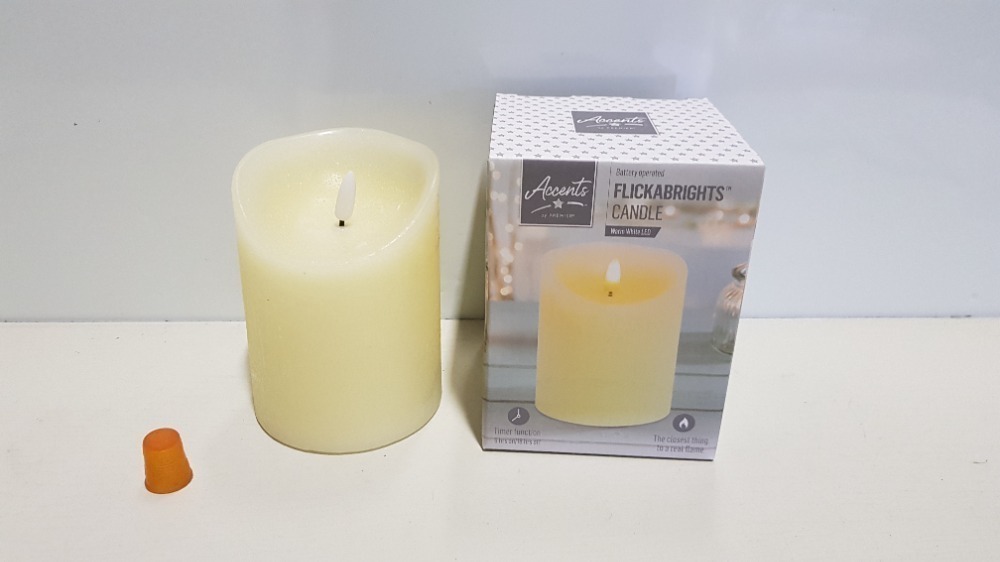 60 X BRAND NEW PREMIER FLICKABRIGHTS CANDLE WTH WARM WHITE LED   80096 0 