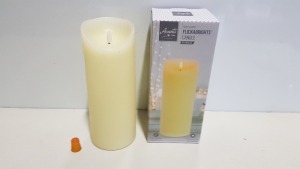 30 X BRAND NEW PREMIER FLICKABRIGHTS CANDLE WTH WARM WHITE LED ( BATTERY OPERATED ) - WITH TIMER FUNCTION ( SIZE LARGE )