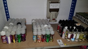 120 X ASSORTED FLAVOURED VAPE REFILL LIQUID 50ML (NOTE SOME HAVE EXPIRY DATE OF 2018, SOME UNDATED & SOME LEAK) THIS LOT IS NOT FOR RETAIL ON A FULL SHELF