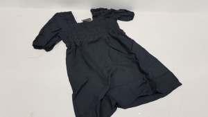 18 X BRAND NEW DOROTHY PERKINS TALL BLACK SHIRRED MINI DRESS SIZE 18