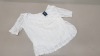 30 X BRAND NEW DOROTHY PERKINS WHITE BLOUSES IN SIZE 12 RRP-£20.00