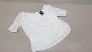 30 X BRAND NEW DOROTHY PERKINS WHITE BLOUSES IN SIZE 12 RRP-£20.00