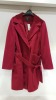 5 X BRAND NEW DOROTHY PERKINS RED LONG BUTTONED COATS WITH BELT SIZE UK 22