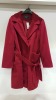 5 X BRAND NEW DOROTHY PERKINS RED LONG BUTTONED COATS WITH BELT SIZE UK 20