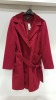 5 X BRAND NEW DOROTHY PERKINS RED LONG BUTTONED COATS WITH BELT SIZE UK 20