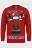 24 X BRAND NEW LIGHT UP MOOSE BE MERRY CHRISTMAS JUMPERS IN BLUE SIZE LARGE