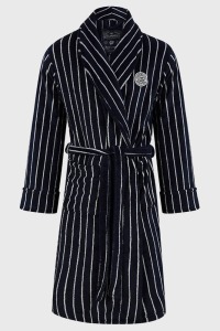 14 X BRAND NEW TOKYO PINSTRIPE NAVY MENS DRESSING GOWN IN MEDIUM