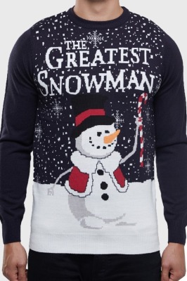 28 X BRAND NEW THE GREATEST SNOWMAN CHRISTMAS JUMPERS - SIZE SMALL AND MEDIUM AND LARGE