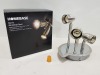 30 X BRAND NEW HOMEBASE NORTE MINIDROP SPOT CEILING LIGHT UNITS - BRUSHED CHROME FINISH - IN COLOUR BOXES (LOT IN 30 BOXES)