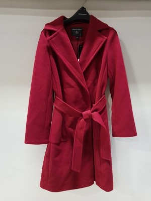 4 X BRAND NEW DOROTHY PERKINS RED LONG BUTTONED COATS WITH BELT SIZE UK 6